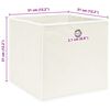 vidaXL Storage Box Set of 4 White Non-woven fabric (100% polyester)