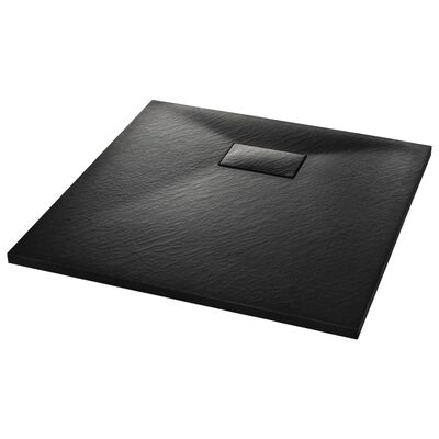 vidaXL Shower Base Tray SMC Black 35.4"x35.4"