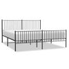 vidaXL Bed Frame Black Steel 76 x 80 in Rectangular Durable