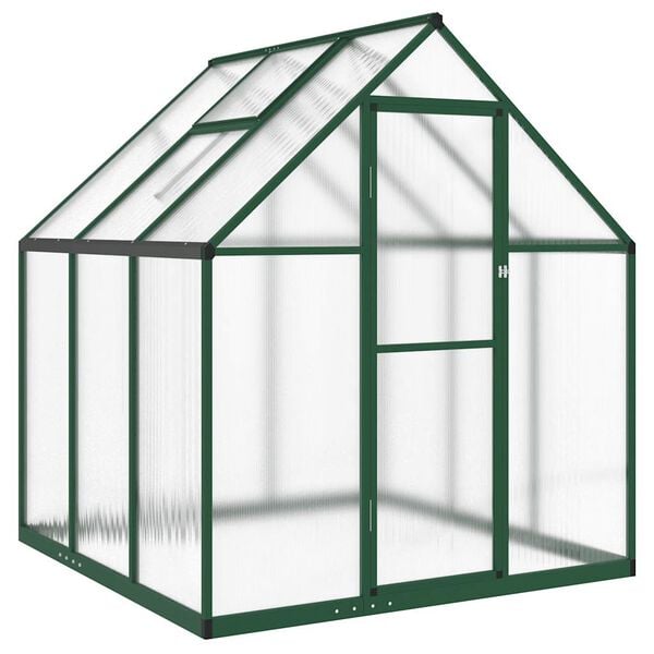 vidaXL Greenhouse Green, Clear Aluminum, Polycarbonate