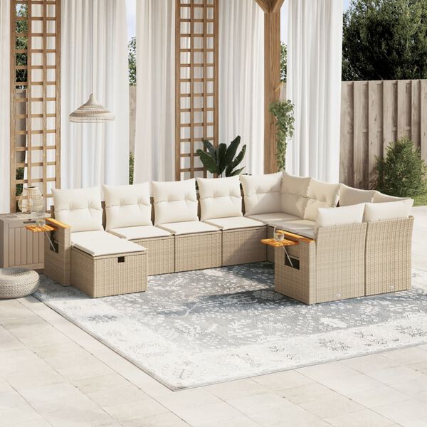 vidaXL Garden Sofa Set Beige