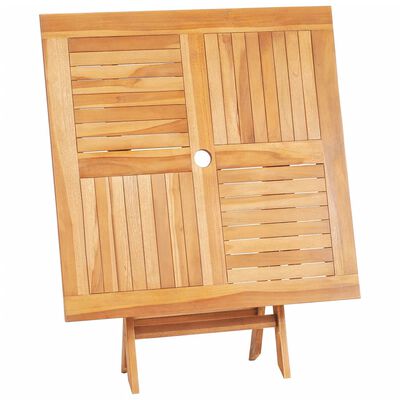 vidaXL Folding Patio Table 33.5"x33.5"x29.9" Solid Teak Wood