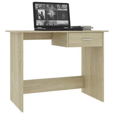 vidaXL Desk Sonoma Oak 39.4"x19.7"x29.9" Chipboard