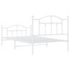 vidaXL Bed Frame White Powder-coated steel 39.4 x 78.7 in Bed Frame
