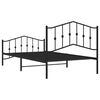 vidaXL Bed Frame Black Powder-Coated Steel 42.1 x 79.9 in Bed Frame