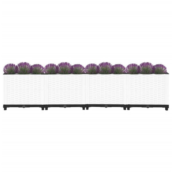 vidaXL Raised Bed White Polypropylene Large Durable Raised Garden Bed