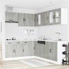 vidaXL Kitchen Cabinet Set Grey sonoma Engineered wood and glass Large