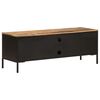 vidaXL TV Cabinet Rough mango wood, black Solid rough mango wood, iron