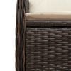 vidaXL 7 Piece Patio Bistro Set with Cushions Brown Poly Rattan