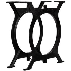 vidaXL Dining Table Leg Set of 2 Black Solid cast iron Medium Durable