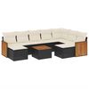vidaXL Garden Sofa Set Black and Cream White