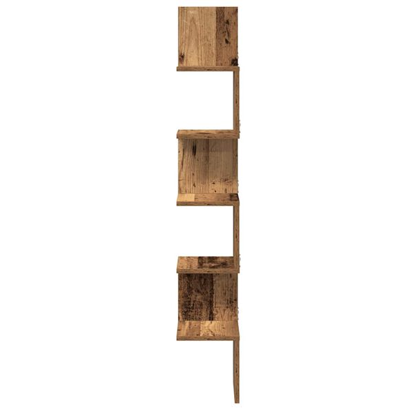 vidaXL Wall Corner Shelf Old wood Engineered wood Regular