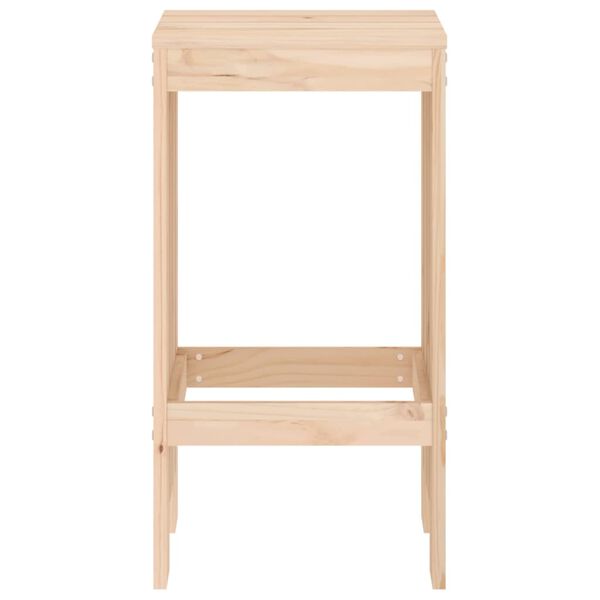 vidaXL Bar Stool Set of 2 Natural wood Solid pine wood Standard