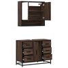 vidaXL Bathroom Furniture Set Brown Oak Engineered Wood, Metal Medium