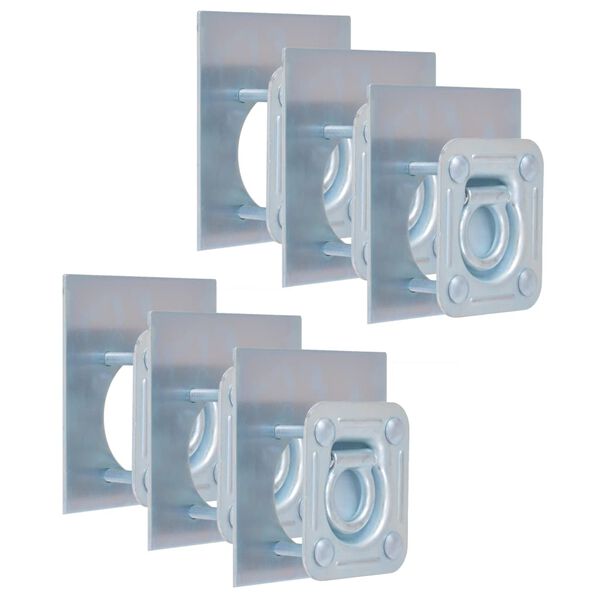 vidaXL Lashing Rings for Trailer 6 pcs Galvanised Steel 4409.2 lb
