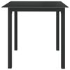 vidaXL Garden Table Black Aluminum, Glass Compact Durable Garden Table