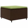 vidaXL Patio Lounge Set Brown, Green PE Rattan, Powder-Coated Steel