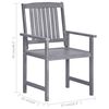 vidaXL Garden Chair Set of 4 Grey Solid Acacia wood Standard Durable
