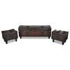 vidaXL Storage Bench Dark Brown Solid Pine Wood, Faux Leather (Polyurethane)