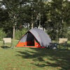 vidaXL Camping Tent Grey and Orange 125.98 x 108.27 x 74.80 in Taffeta