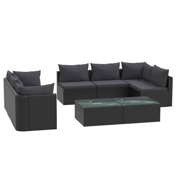 vidaXL Garden Sofa Black