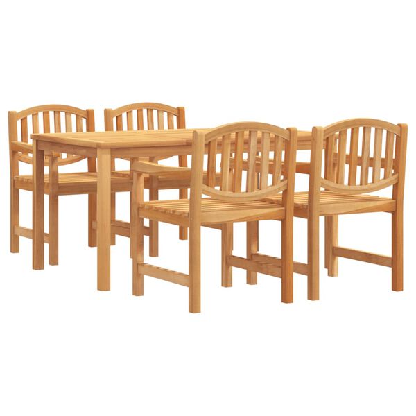 vidaXL Garden Dining Set Teak Solid Teak Wood Medium Stackable