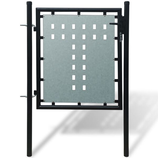 vidaXL Black Single Door Fence Gate 39.4x29.5"
