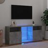vidaXL TV Cabinet Concrete Grey Engineered Wood and Tempered Glass Medium
