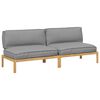 vidaXL Sofa Set with Cushion Plain Manual 2 pcs Grey Solid Acacia Wood