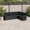 vidaXL Garden Sofa Set Black PE rattan, polyester, powder-coated steel