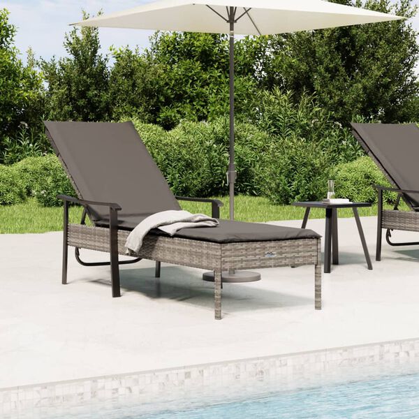 vidaXL Sun Lounger Grey