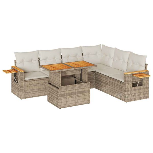 vidaXL Garden Sofa Set Beige, Cream White