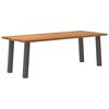 vidaXL Dining Table Light brown Solid oak wood Large Adjustable Feet