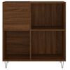 vidaXL Record Cabinet Brown Oak Engineered Wood, Iron Medium