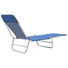 vidaXL Sunlounger Set of 2 Blue Powder-coated steel Standard Foldable
