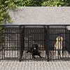 vidaXL Dog Kennel Black Powder-coated steel Large Durable Dog Kennel