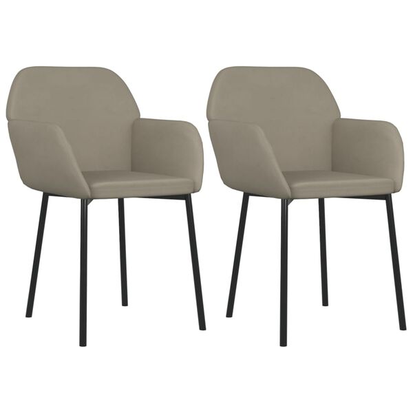 vidaXL Dining Chair Set of 2 Light Grey