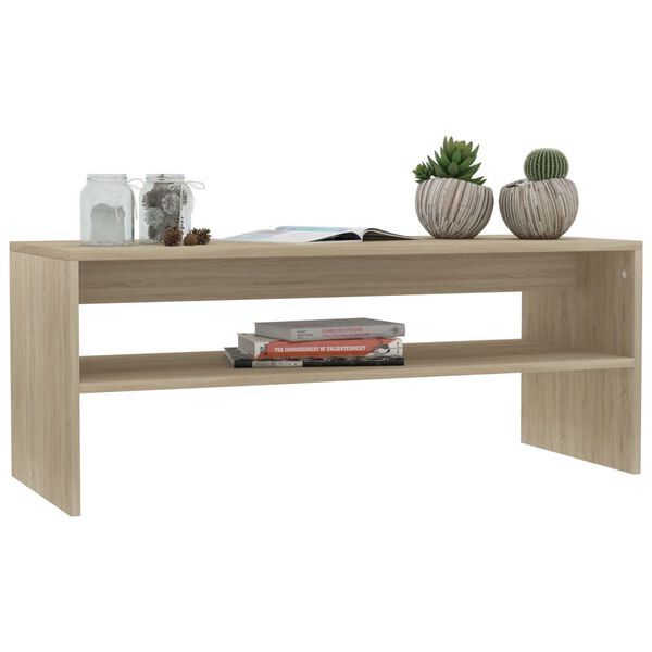 vidaXL Coffee Table Sonoma oak Engineered wood 39.4 x 15.7 x 15.7 in