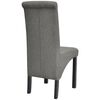 vidaXL Dining Chair Set of 2 Light Grey Polyester, Rubber wood Standard
