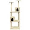 vidaXL Cat Tree Cream Engineered wood, plush, sisal 55.5 in tall