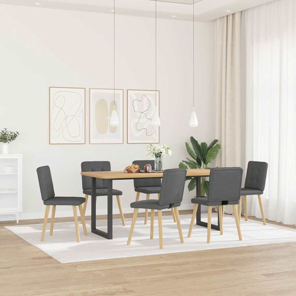 vidaXL Dining Chair Set of 6 Dark Gray