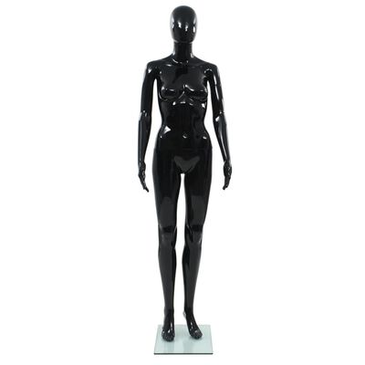vidaXL Full Body Female Mannequin with Glass Base Glossy Black 68.9"