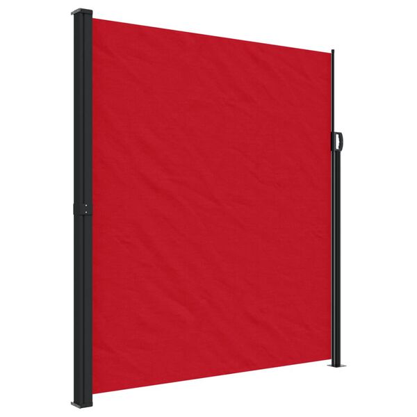 vidaXL Retractable Side Awning Red Polyester with PU coating 86.6x236.2 in