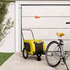 vidaXL Pet Bike Trailer Yellow and Black Oxford fabric, iron, PVC Foldable