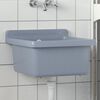 vidaXL Sink Washbasin for Wall Mounting Grey 15.7x15.7x9.4" Resin