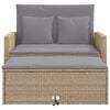 vidaXL Patio Sofa Beige PE rattan, powder-coated steel, polyester 2-seater