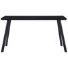 vidaXL Dining Table Black Tempered Glass, Steel 55.1 x 27.6 x 29.5 in