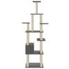 vidaXL Cat Tree Dark grey Engineered wood, plush, sisal Large
