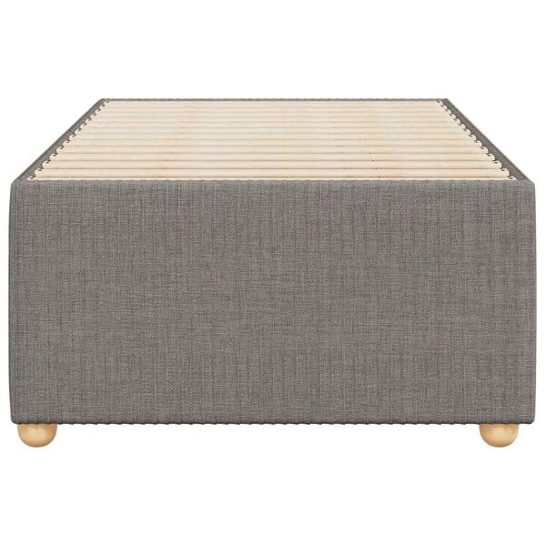 vidaXL Bed Frame Taupe Polyester, Plywood, Engineered Wood Twin Durable