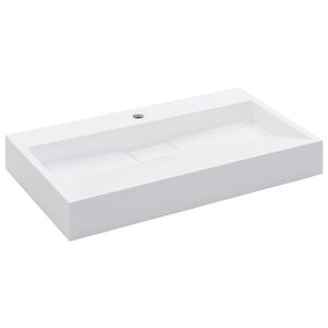 vidaXL Wash Basin 31.5"x18.1"x4.3" Mineral Cast/Marble Cast White